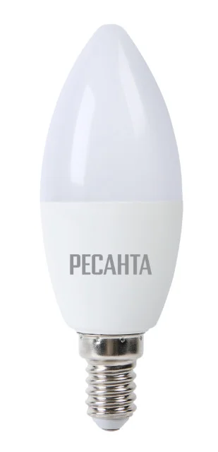 Лампа светодиодная Ресанта LL-R-C37-7W-230-3K-E14 (свеча 7Вт, тепл Е14)