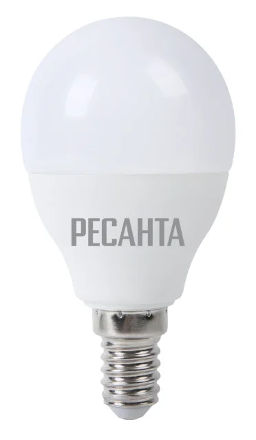 Лампа светодиодная Ресанта LL-R-G45- 7W-230-3K-E14 (шар, 7Вт, тепл Е14)