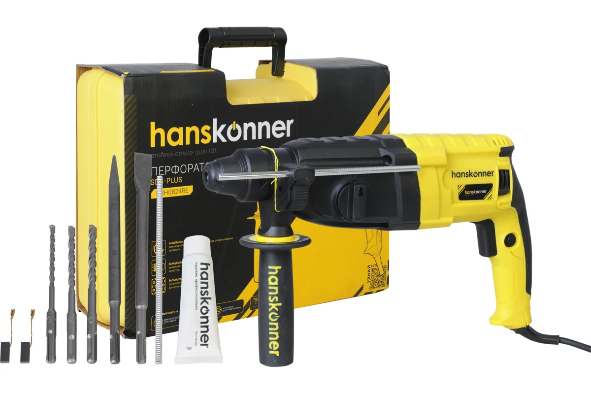 Перфоратор Hanskonner HRH0824RE 790Вт, 3реж 2,8Дж, 24мм SDS+